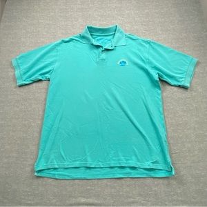 Margarittaville Mens Turquoise Short Sleeve Polo Size‎ L